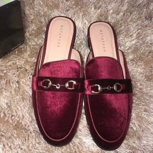 Wine slip on loafers